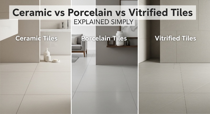 Ceramic vs Porcelain vs Vitrified Tiles: Whatâ€™s the Difference?