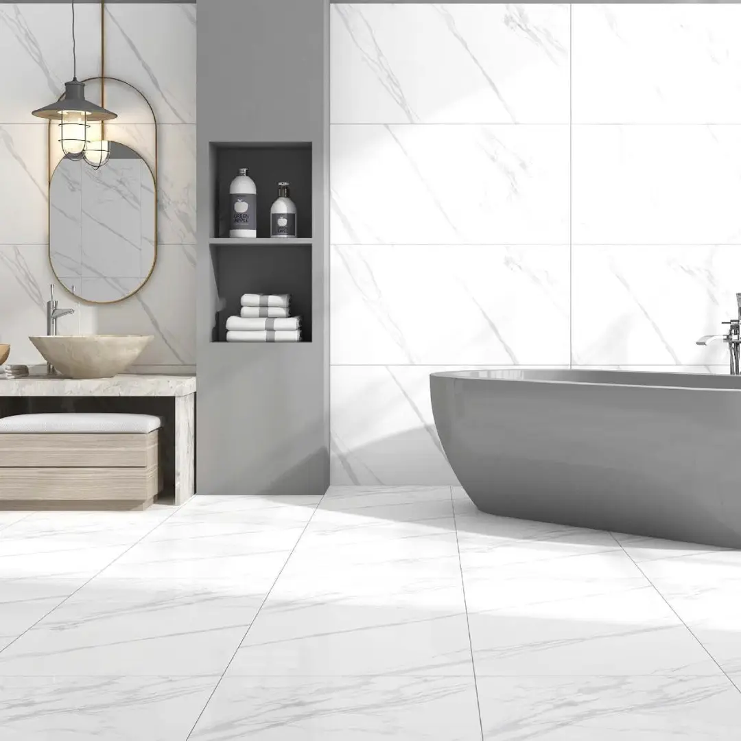 Statuario Marble Tiles in the Bathroom