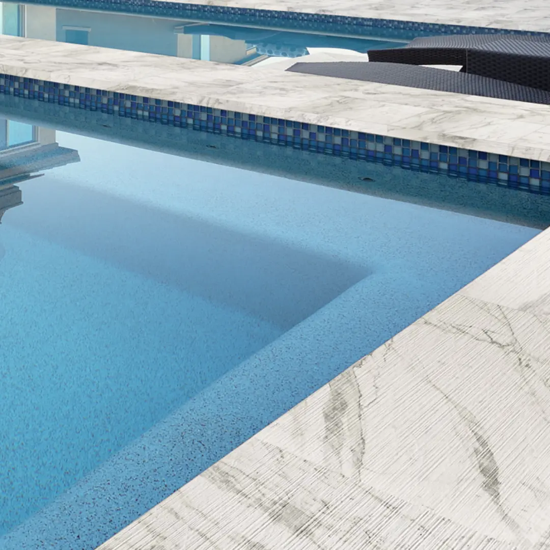 Statuario Marble Tiles in the Pool Area